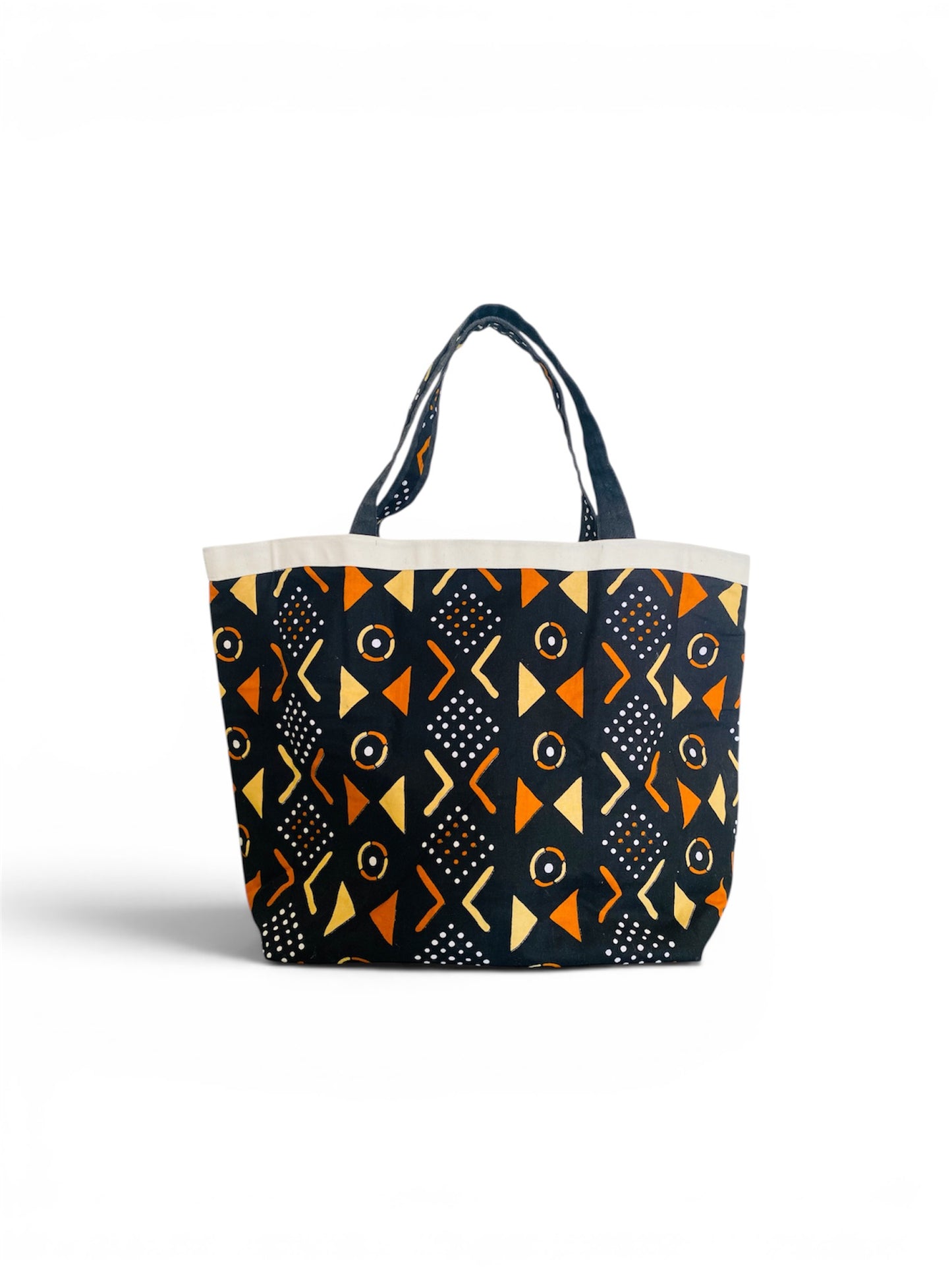 Motif Accented Double sided Tote Bag